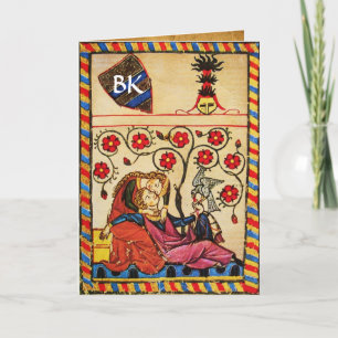 ETERNAL LOVE VALENTINE'S DAY PARCHMENT MONOGRAM HOLIDAY CARD