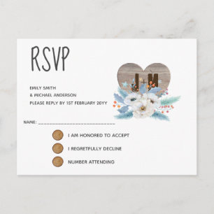 Eternal Love Wedding RSVP Card White Flower