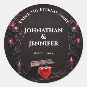 Eternal Night Gothic Vampire Wedding Dark Romance Classic Round Sticker