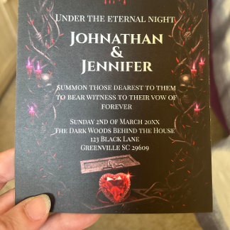 Eternal Night Gothic Vampire Wedding Dark Romance  Invitation