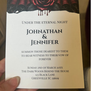 Eternal Night Gothic Vampire Wedding Dark Romance  Invitation