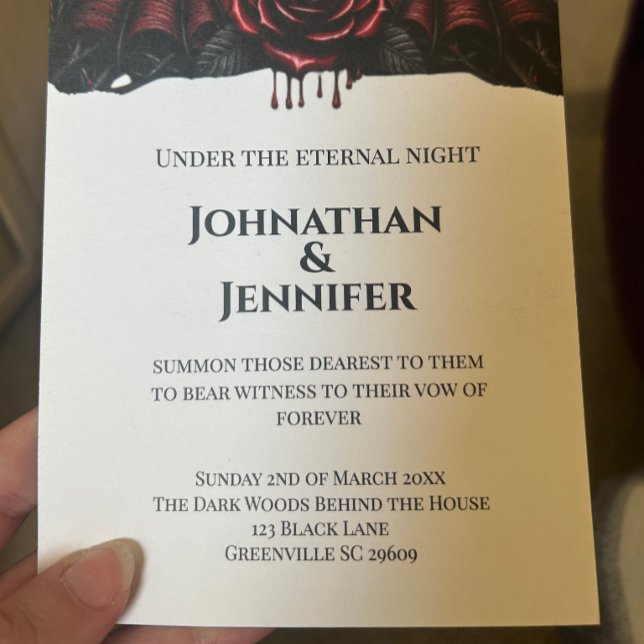 Eternal Night Gothic Vampire Wedding Dark Romance  Invitation (Creator Uploaded)