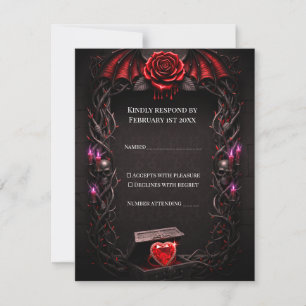 Eternal Night Gothic Vampire Wedding Dark Romance RSVP Card