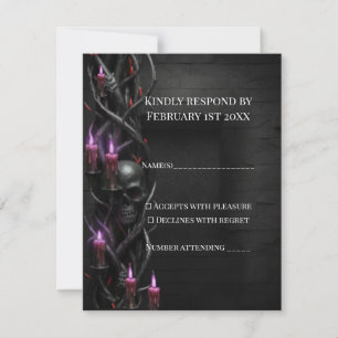 Eternal Night Gothic Vampire Wedding Dark Romance  RSVP Card