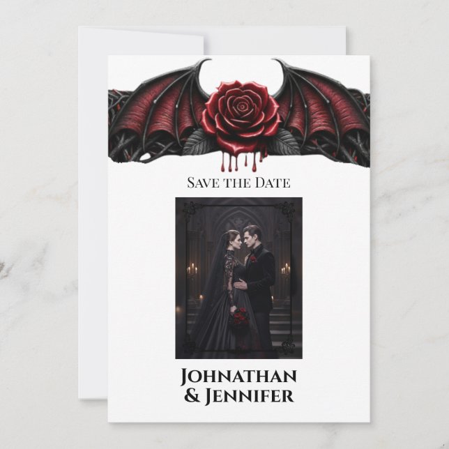 Eternal Night Gothic Vampire Wedding Dark Romance Save The Date (Front)