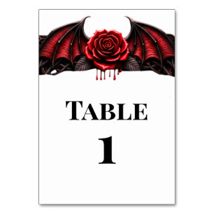 Eternal Night Gothic Vampire Wedding Dark Romance Table Number