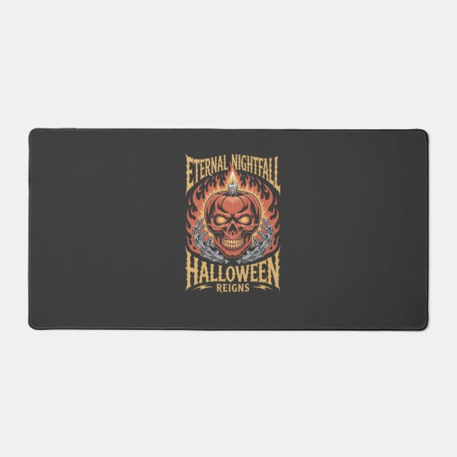 Eternal Nightfall Halloween Skull Pumpkin Desk Mat (Front)