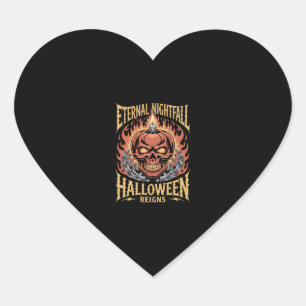 Eternal Nightfall Halloween Skull Pumpkin Heart Sticker