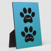 Eternal Paw Prints Turquoise Gradient Tribute