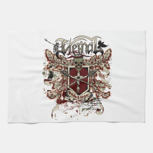 eternal pride anger affected red tea towel (Horizontal)