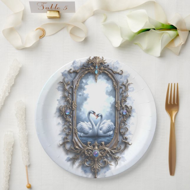 Eternal Reflection – The Swanheart Union.  Paper Plate (Wedding)
