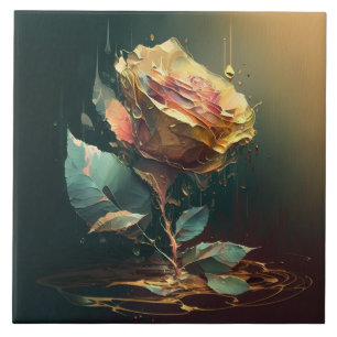 Eternal Rose - Delicate and Graceful Floral Art Ceramic Tile