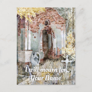 Eternal silence in the cemetery  postcard