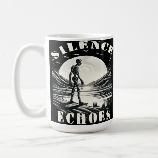 Eternal Solitude: A Skeleton Walking Through Coffee Mug