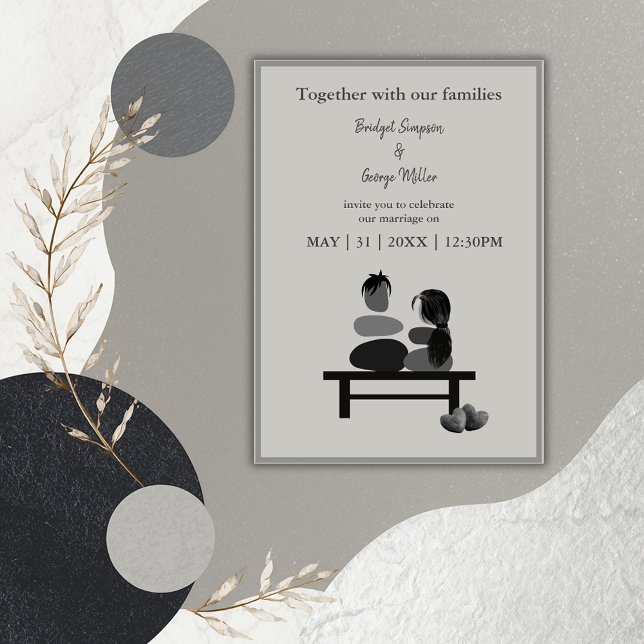 Eternal Stone couple Boho wedding invitation (Creator Uploaded)