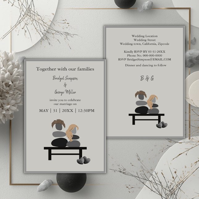 Eternal Stone couple Boho wedding invitation (Creator Uploaded)