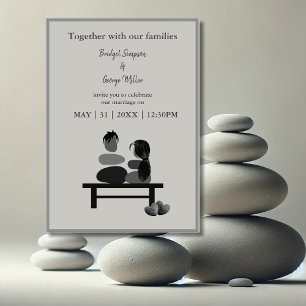 Eternal Stone couple Boho wedding invitation