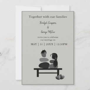Eternal Stone couple Boho wedding invitation