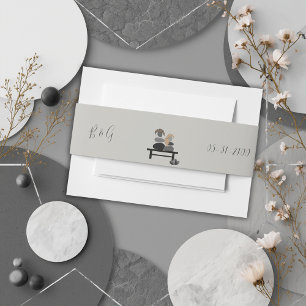Eternal Stone couple Boho wedding Invitation Belly Band