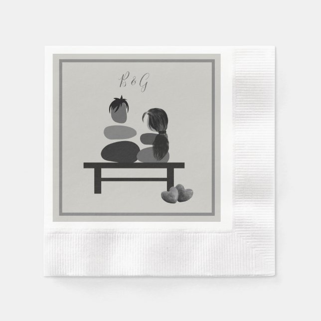 Eternal Stone couple Boho wedding  Napkin (Front)