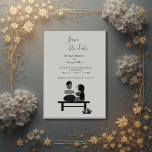Eternal Stone couple Boho wedding safe the date Invitation