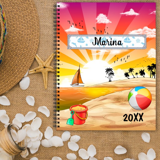 Eternal Summer Sunset tropical Beach Customised Planner (Creator Uploaded)