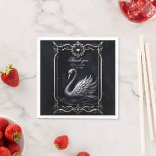 Eternal Swan of Love, Forever Begins Here Napkin