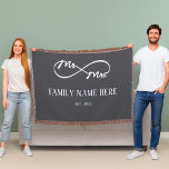 Eternal Us – Mr & Mrs  Throw Blanket<br><div class="desc">Eternal Us – Mr & Mrs Throw Blanket Celebrate a love that lasts forever with the Eternal Us – Mr & Mrs Throw Blanket. Designed with a modern infinity‑symbol motif and elegant script in white with changeable coloured background, this blanket becomes a meaningful keepsake when personalised with your family name...</div>