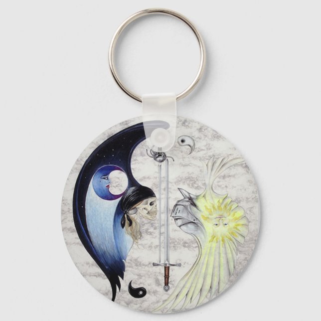 Eternal Zen Swordsman Yin & Yang Keychain (Front)