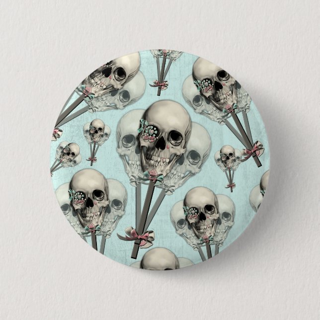 Eternally Sweet lollipop skull. 6 Cm Round Badge (Front)