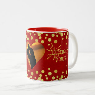 Eternally Yours Valentine's Day Red Gold Luxurious Two-Tone Coffee Mug