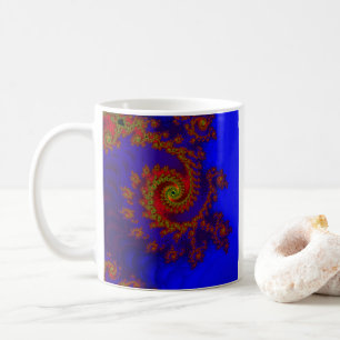 Eternity Blue and Red Fractal Art Coffee Mug
