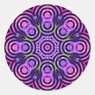 Eternity Eight Energy Groovy Purple Mandala Classic Round Sticker