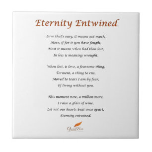 Eternity Entwined Poem Ceramic Tile