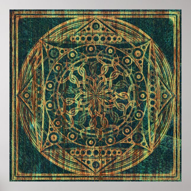 Eternity Mandala Weathered Wood Poster (Front)
