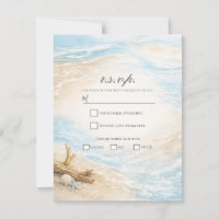 Eterntal Tides Coastal Watercolor Beach RSVP