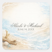 Eterntal Tides Coastal Watercolor Beach Wedding