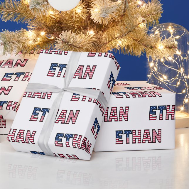 Ethan First Name USA US Gift Paper (Holidays)
