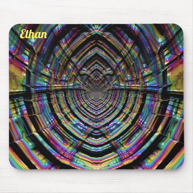 ETHAN ~ Multitude of Shades Fractal Pattern  Mouse Pad (Front)