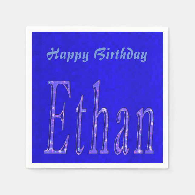 Ethan, Name, Logo, Happy Birthday Logo, Napkin (Front)