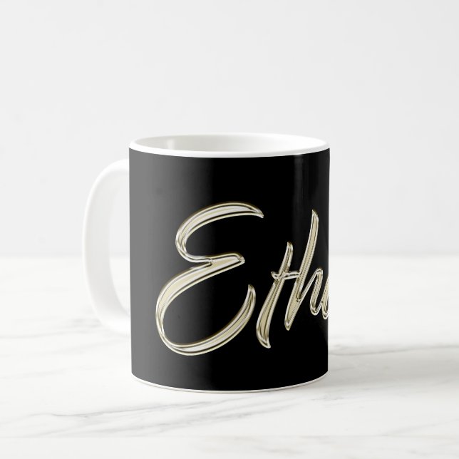 Ethan Name whitegold Tasse Teetasse Kaffetasse Coffee Mug (Front Left)