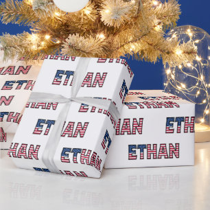 Ethan Vorname Name USA US Geschenkpapier Papier Wrapping Paper