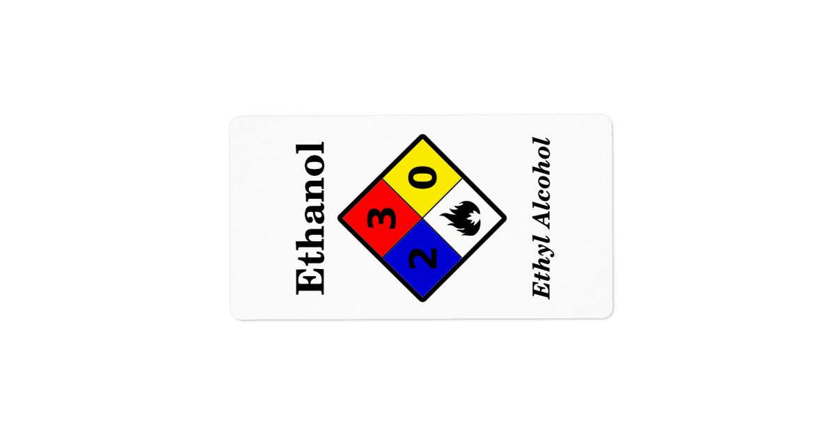 Ethanol MSDS Label Zazzle