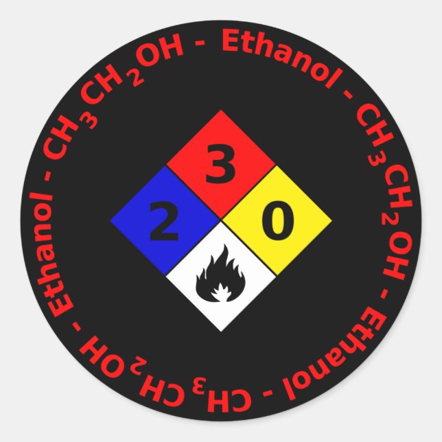 Ethanol MSDS Sticker (Front)