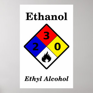 Ethanol MSDS Warning Symbol Poster