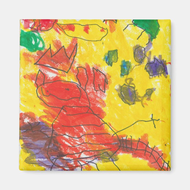 Ethan's Basquiat inspired art Magnet (Front)