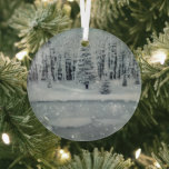 Ethereal 3D Look Winter Scene Glass Ornament<br><div class="desc">Lovely 3D look winter scene will shine and reflect your lights and complement your Christmas tree and the rest of your holiday home.  Gorgeous,  intense colours.</div>