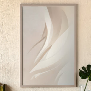 Ethereal Abstract Art Beige Poster