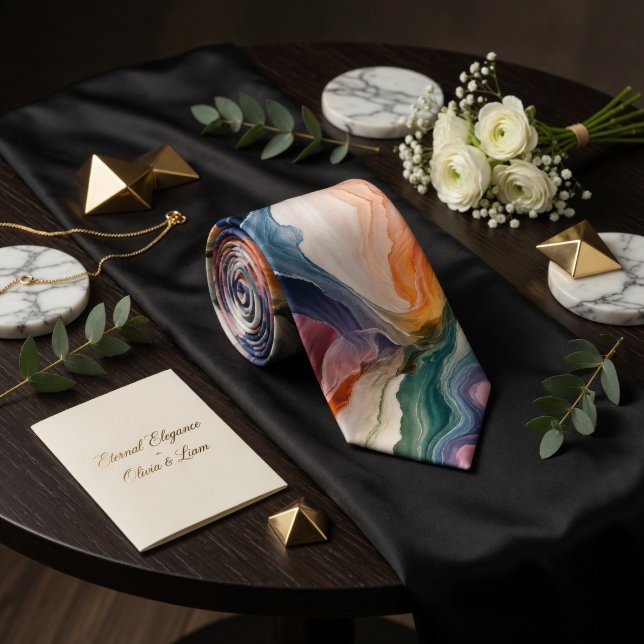 Ethereal Abstract Earth Tone Marble Agate Fluid  Tie (Creator Uploaded)