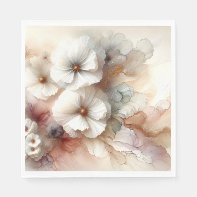 Ethereal Abstract Floral Cosmos Napkin (Front)